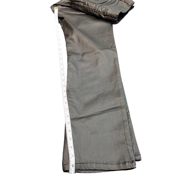 Bevy Straight Leg Pull-On Pant Mid Rise Stretch Waxed Denim Black Womens Size 28 - Picture 8 of 8